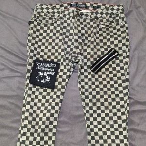 Punk checkered pants social collision sz 36x32